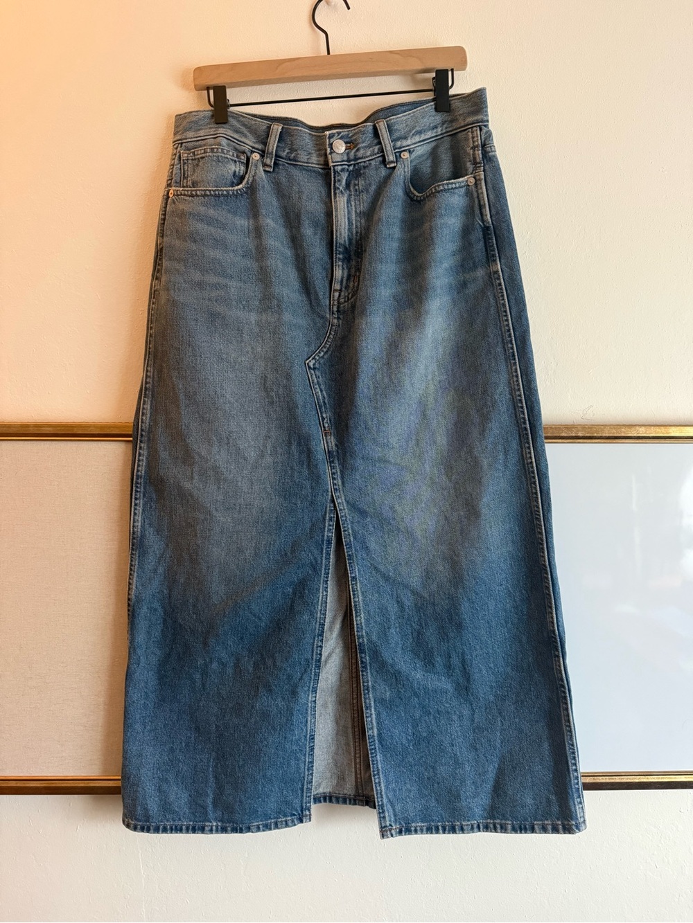 Madewell midi denim skirt